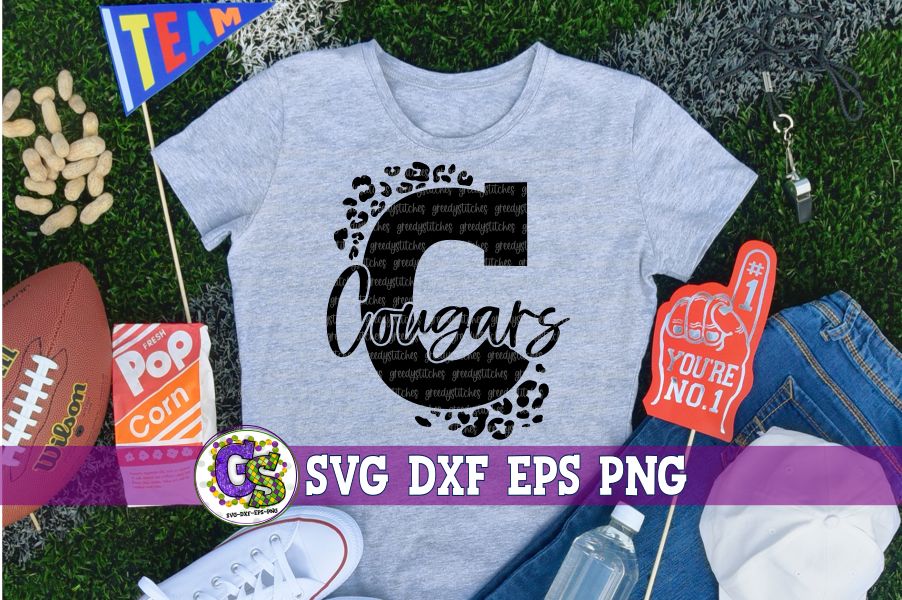 Cougars C Leopard Print SVG DXF EPS PNG