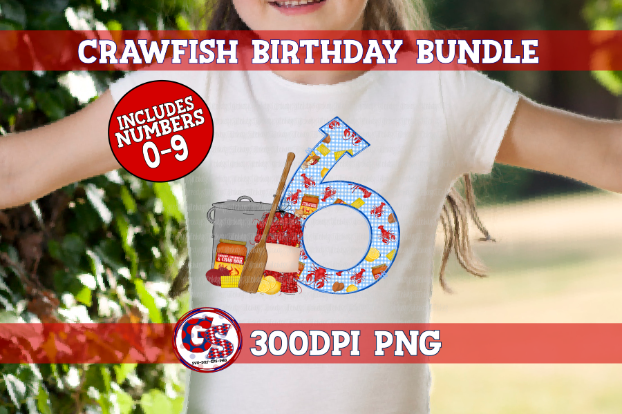 Crawfish Boil Birthday Bundle PNG
