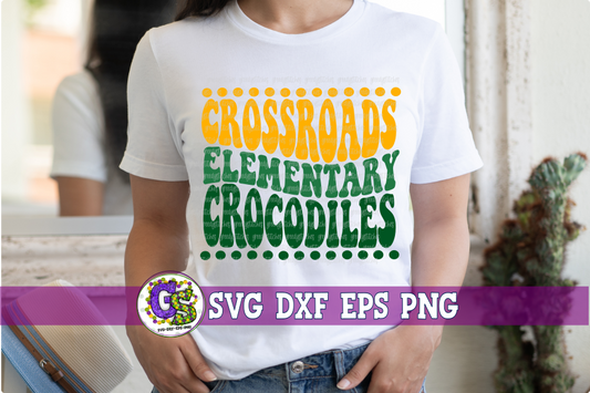Crossroads Elementary Crocodiles Groovy Wave SVG DXF EPS PNG