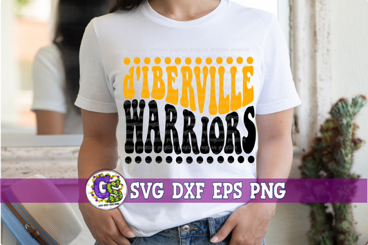 d'Iberville Warriors Groovy Wave SVG DXF EPS PNG