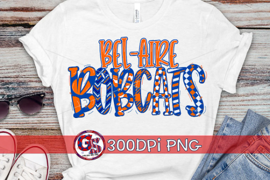 Bel-Aire Bobcats Word Art PNG for Sublimation