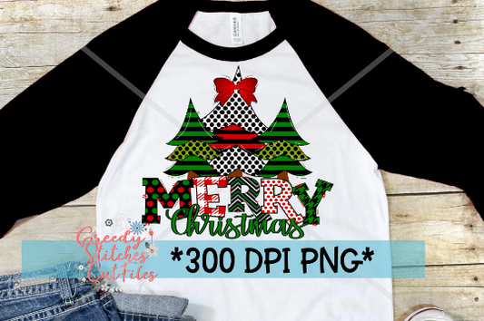 Merry Christmas Trees PNG for Sublimation