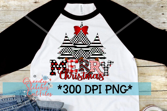 Merry Christmas Trees PNG for Sublimation