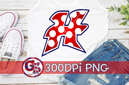 Hancock Hawks Polka Dot H red PNG for Sublimation