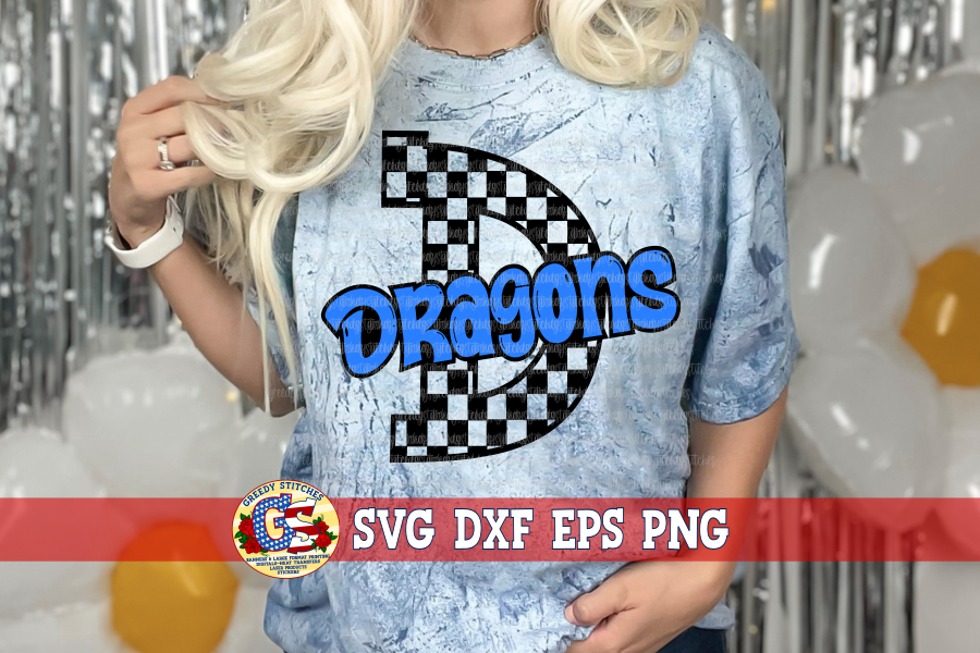 Dragons Checker SVG DXF EPS PNG