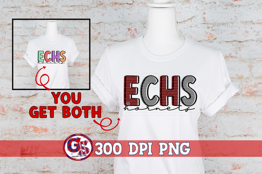 ECHS Hornets East Central Hornets PNG for Sublimation