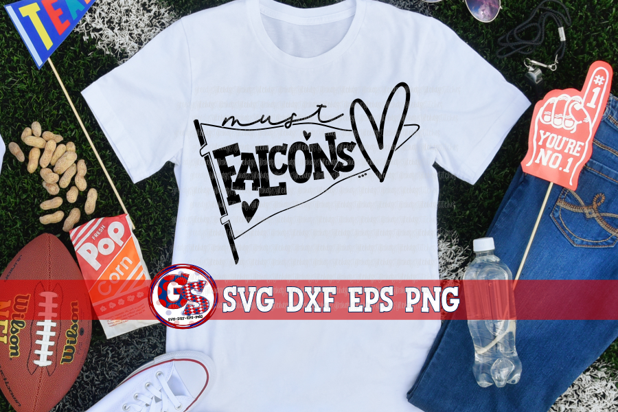 Must love Falcons Pennant SVG DXF EPS PNG