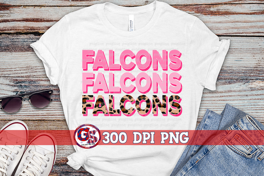 Falcons Pink Leopard Breast Cancer PNG for Sublimation