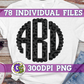 Black and Charcoal Leopard Monogram Set PNG for Sublimation