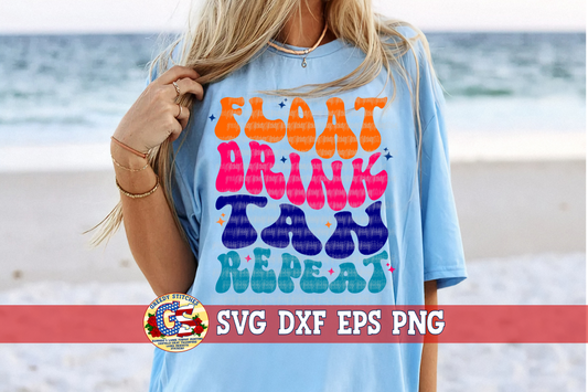 Float Drink Tan Repeat SVG DXF EPS PNG