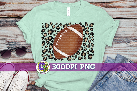 Football and Leopard PNG for Sublimation