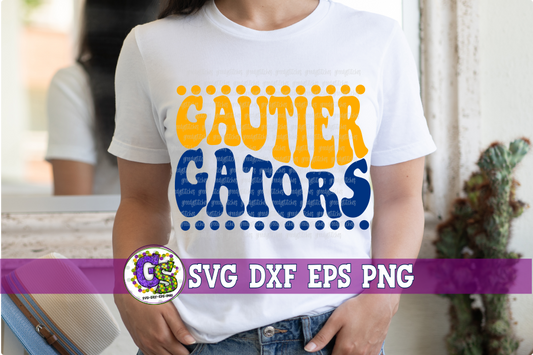 Gautier Gators Groovy Wave SVG DXF EPS PNG