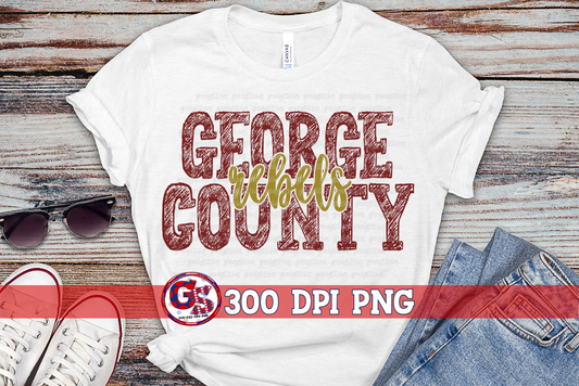 George County Rebels PNG for Sublimation