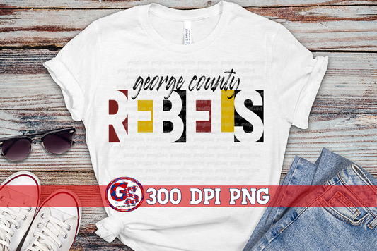 George County Rebels block PNG for Sublimation