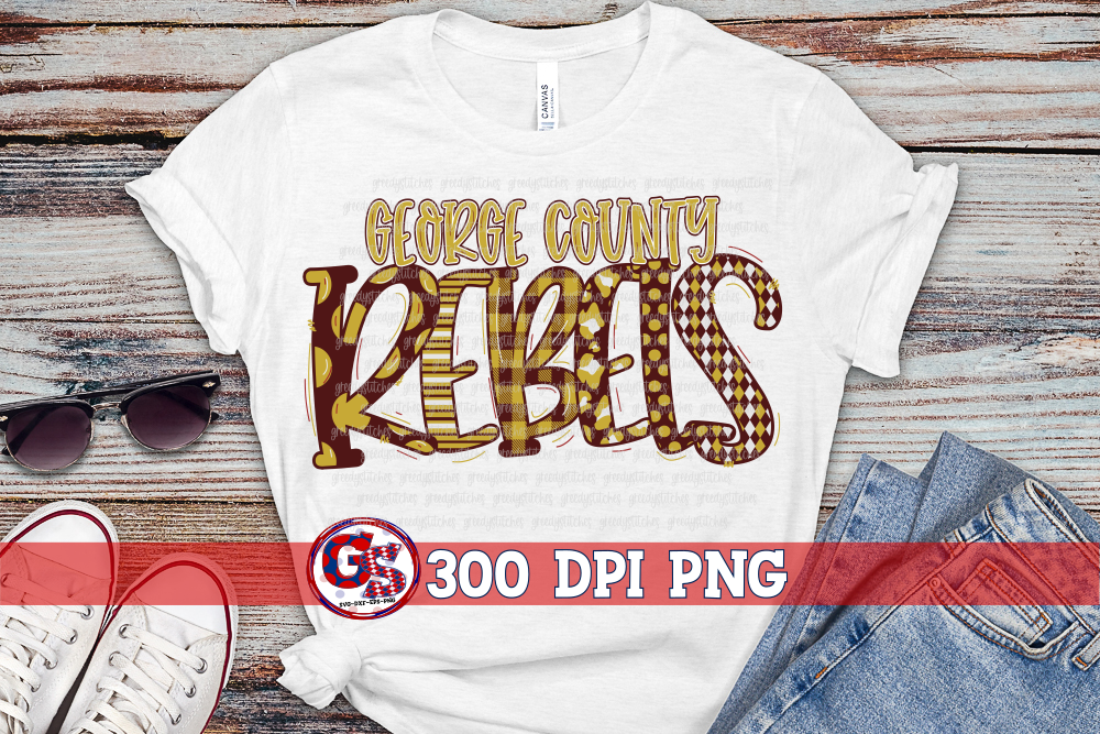 George County Rebels Word Art PNG for Sublimation