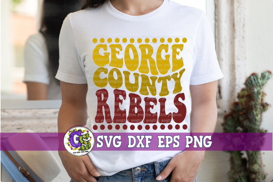 George County Rebels Groovy Wave SVG DXF EPS PNG