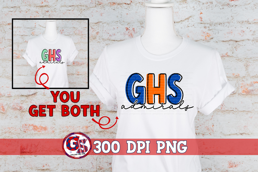 GHS Gulfport Admirals PNG for Sublimation