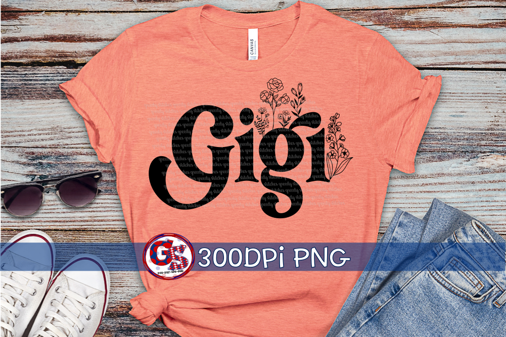 Floral Gigi PNG for Sublimation