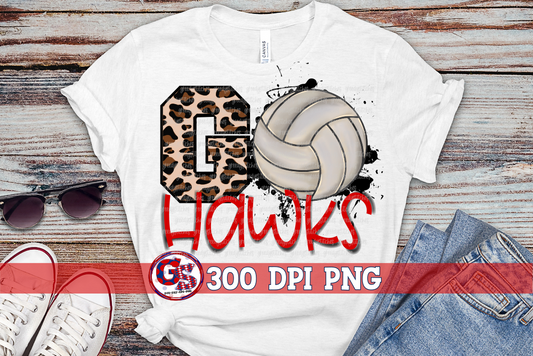 Go Hawks Volleyball PNG for Sublimation
