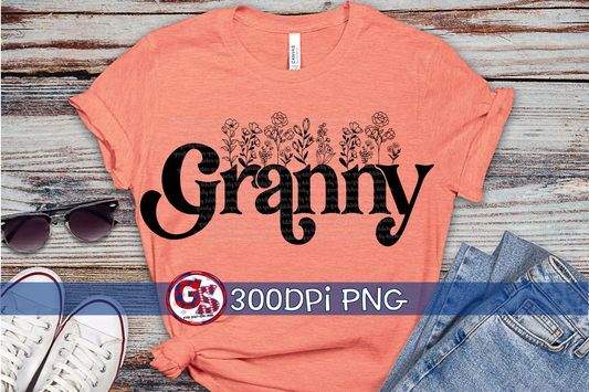 Floral Granny PNG for Sublimation