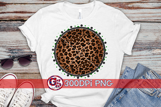 Scatter Green and Black Medallion PNG for Sublimation