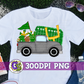 Football Truck Green Gold PNG for Sublimation