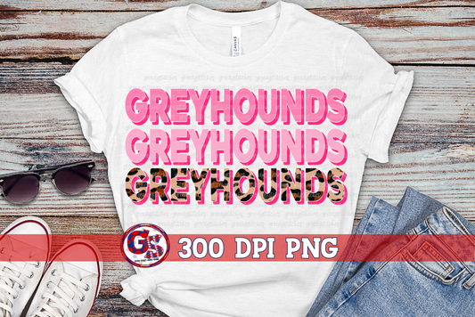 Greyhounds Pink Leopard Breast Cancer PNG for Sublimation