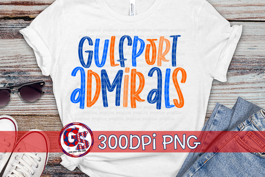 Gulfport Admirals PNG for Sublimation