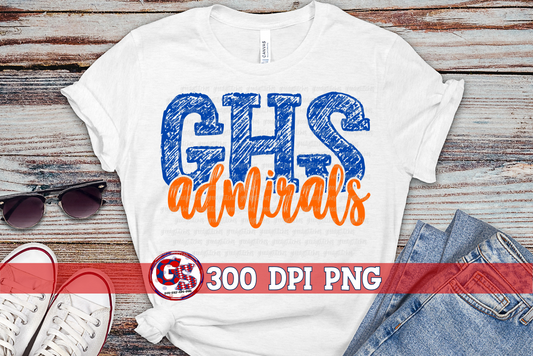 GHS Admirals Gulfport Admirals PNG for Sublimation