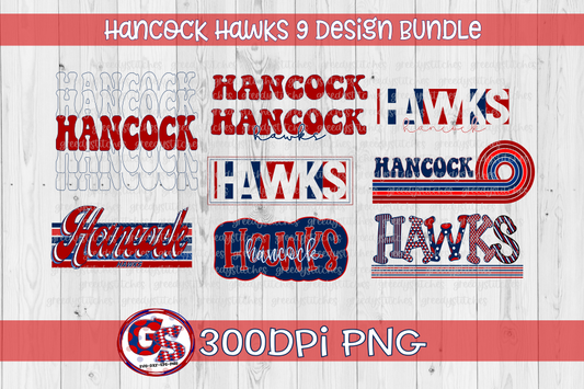 Hancock Hawks PNG Bundle for Sublimation