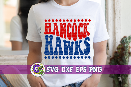 Hancock Hawks Groovy Wave SVG DXF EPS PNG