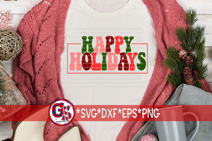 Happy Holidays SVG DXF EPS PNG