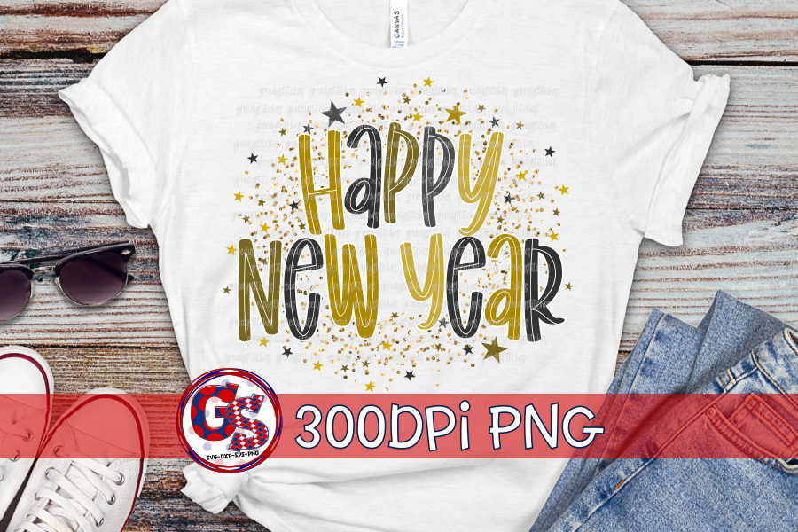 Happy New Year PNG for Sublimation