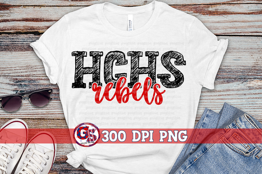 HCHS Rebels Harrison Central Rebels PNG for Sublimation