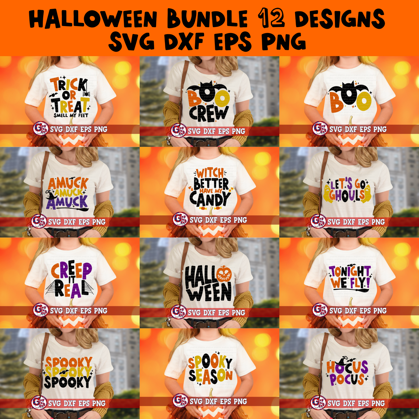 Retro Halloween Bundle SVG DXF EPS PNG