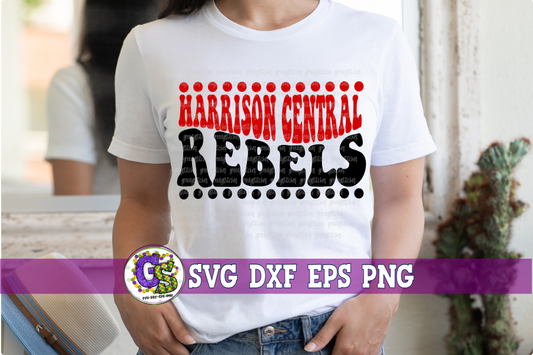 Harrison Central Rebels Groovy Wave SVG DXF EPS PNG