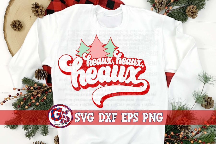 Retro Heaux Heaux Heaux Christmas Trees SVG DXF EPS PNG