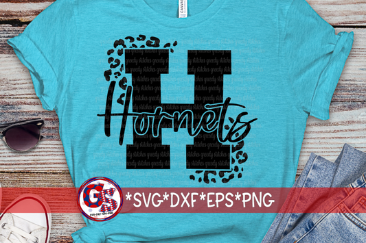 Hornets H Leopard Print SVG DXF EPS PNG