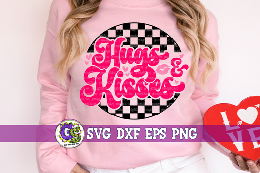 Retro Hugs & Kisses SVG DXF EPS PNG