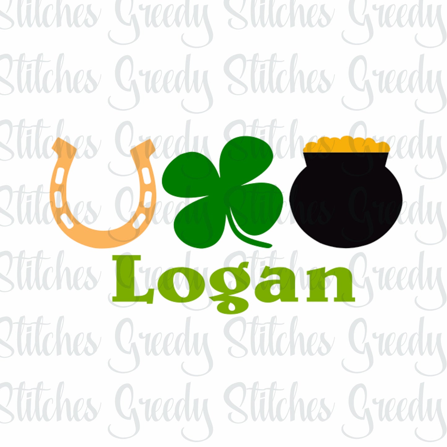 St. Patrick&#39;s Day Trio SvG | Gold SvG | Four Leaf Clover SvG | Horse Shoe SVG | Luck SvG | Lucky SvG | Green SvG | Instant Download Cut File