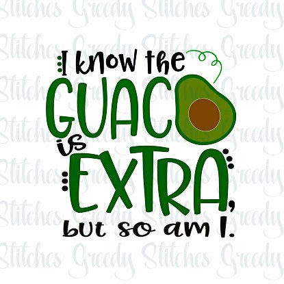 I Know The Guac Is Extra, But So Am I svg, dxf, eps, png, and wmf. Cinco de Mayo SVG, Guac SVG, Guacamole SVG, Instant Download Cut File.