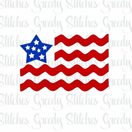 American Flag SVG | Ric Rac | July 4th SVG | Memorial Day svg, dxf, eps, png, wmf. Instant Download Cut File. Ric Rac American Flag.