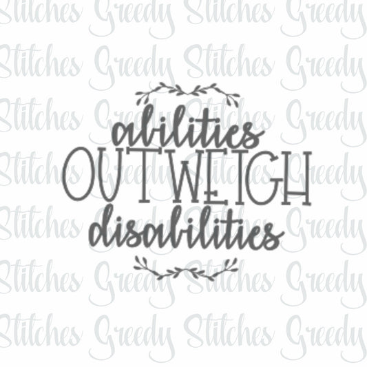Special Education Teacher SVG | Abilities Outweigh Disabilities svg, dxf eps png.  SPED SvG | Back To School SVG | Instant Download Cut File