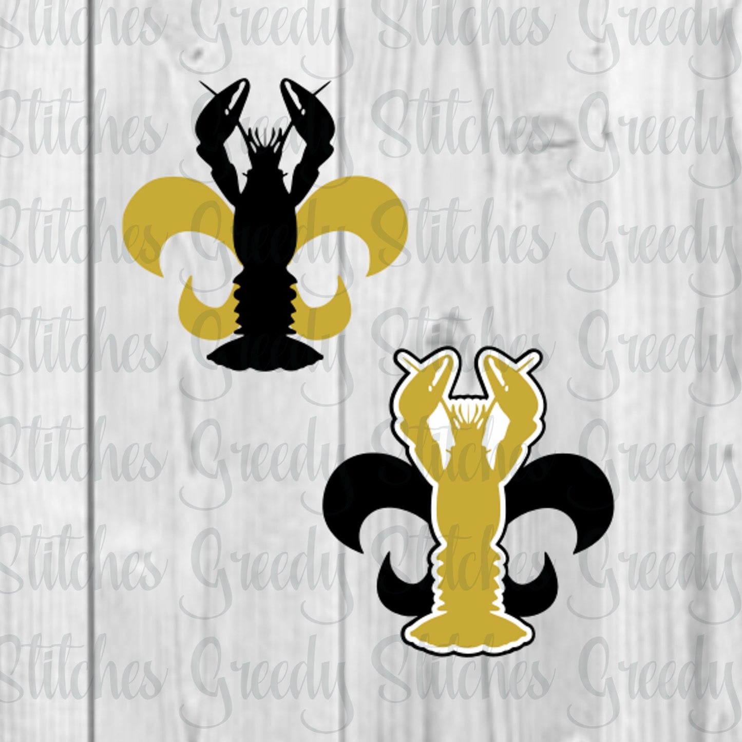 Crawfish Fleur De Lis Duo svg, dxf, eps, and png. Instant Download Cut Files | Saints SVG | Fleur De Lis SvG | Football SvG