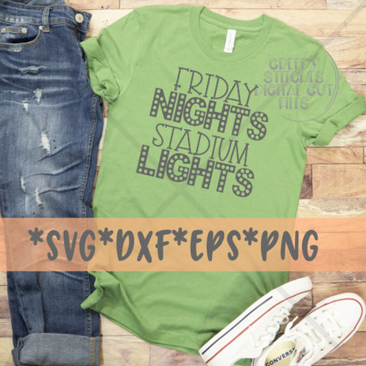 Friday Nights, Stadium Lights svg eps dxf png | Football DxF | Tailgates SvG | Friday Night Lights SvG | Instant Download Cut File