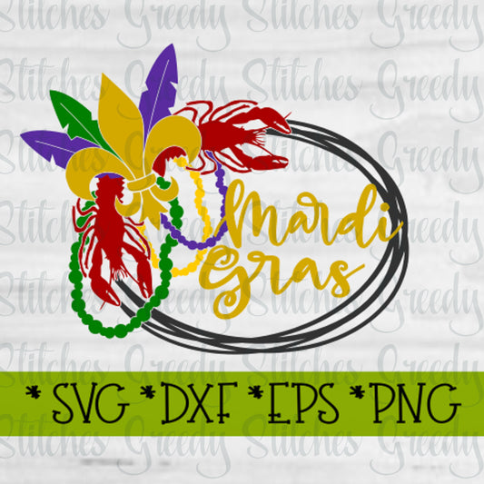 Mardi Gras Wreath svg, dxf, eps, png. MArdi Gras Wreath SvG | Beads SvG | Mardi Gras SvG | Mardi Gras SvG | Instant Download Cut File