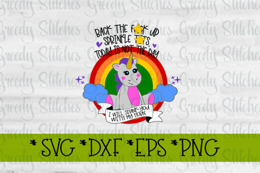 Back The F#ck Up, Sprinkle T!ts SvG DxF, EpS PnG. Unicorn SvG | I Will Shank You SvG | Sprinkle Tits SvG | Funny | Instant Download Cut File