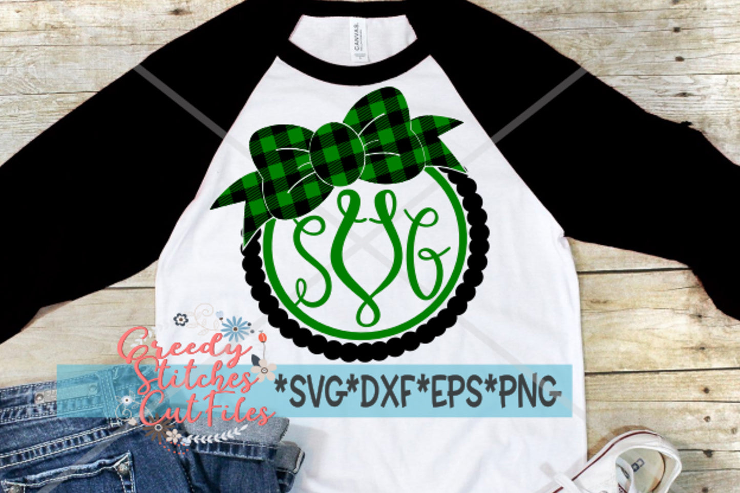 St. Patrick&#39;s Day SvG | Bows and Pearls Monogram Frame svg, dxf, eps, png. Monogram Frame SvG | Luck SvG | Instant Download Cut File