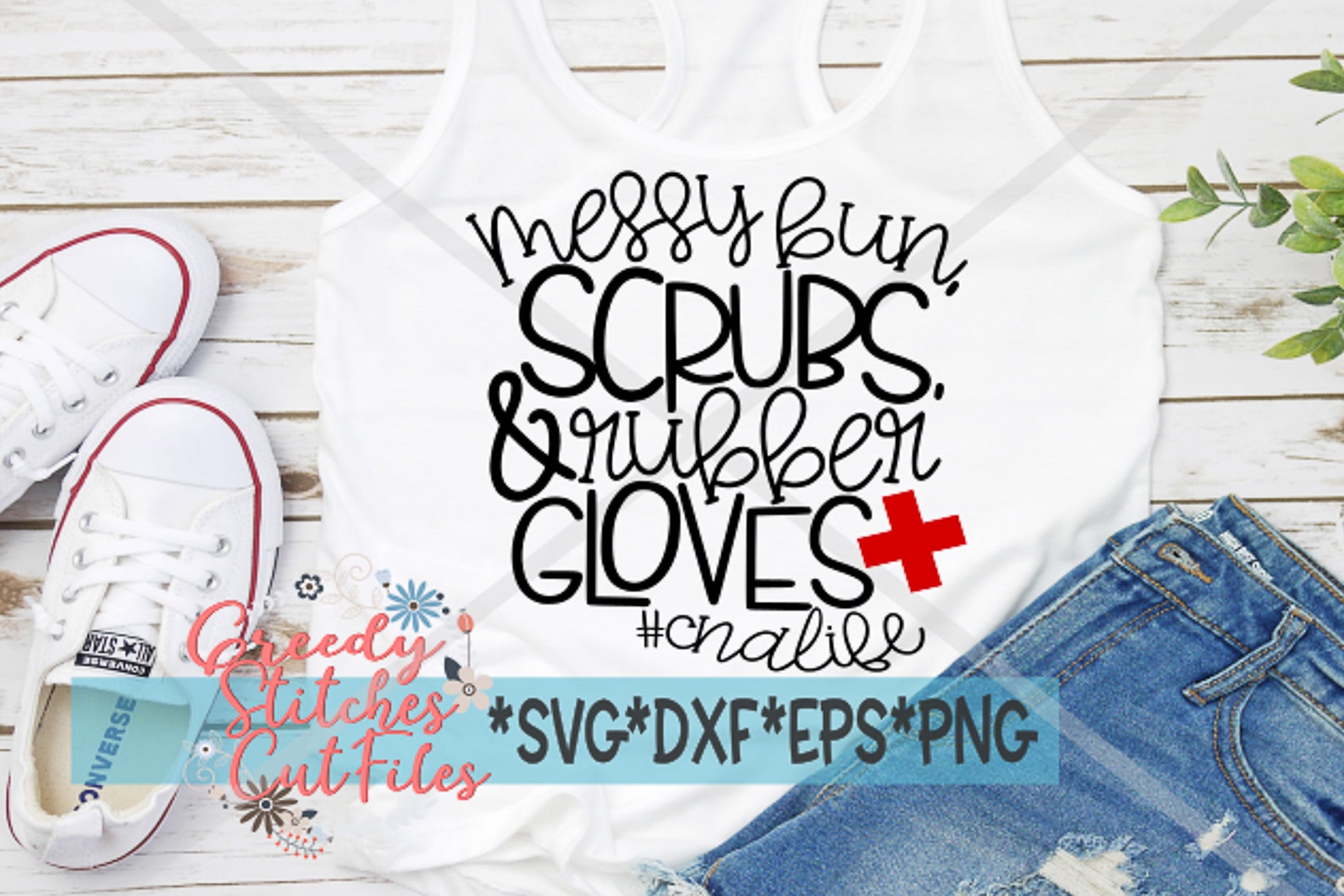 CNA Nurse SVG | Messy Bun, Scrubs, & Rubber Gloves svg dxf eps png | CNA Life SvG | Messy Bun SvG | Nurse SvG | Instant Download Cut File