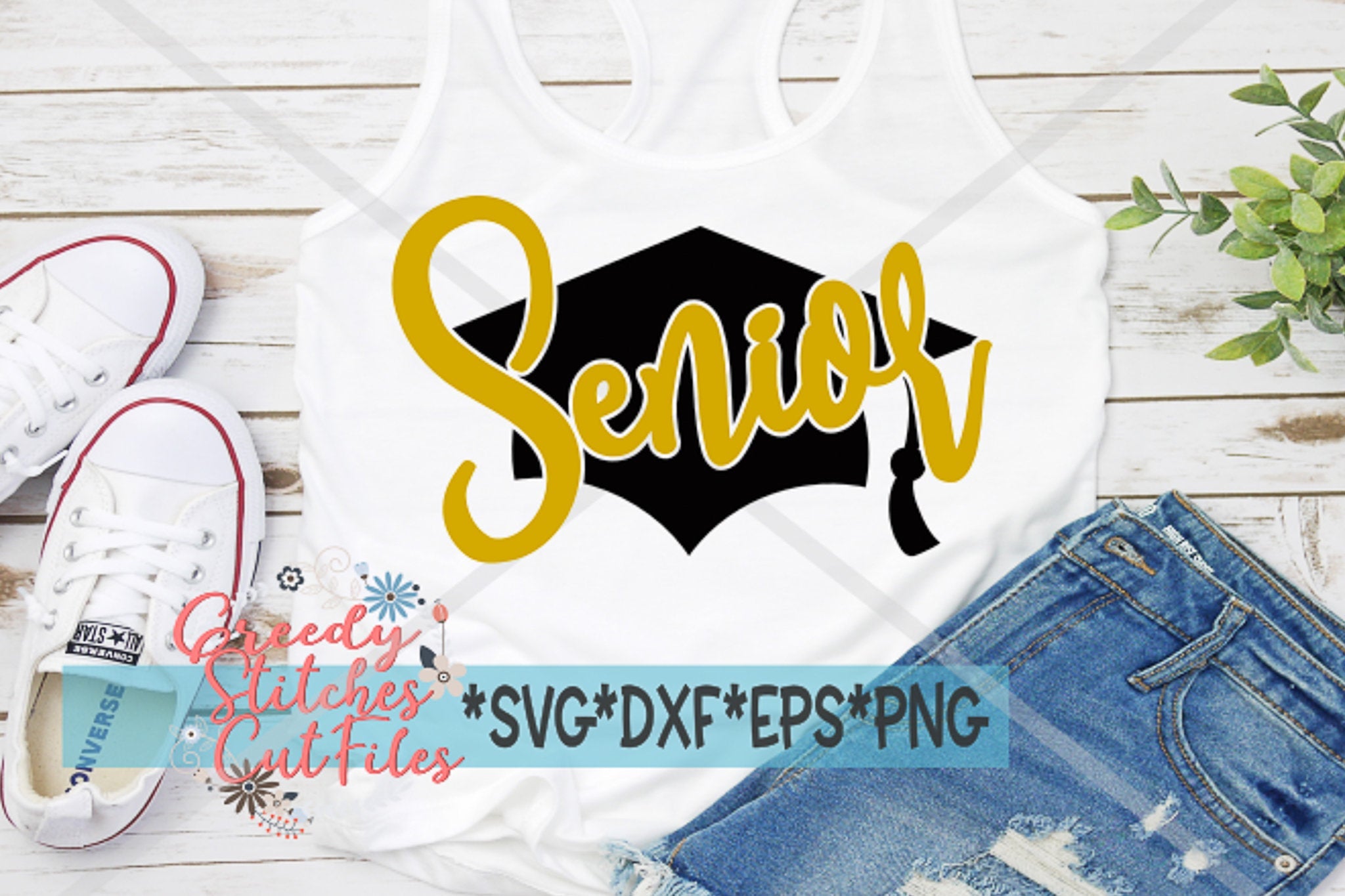 Senior with Grad Cap SVG DXF EPS PNG – Greedy Stitches Digitals, Heat ...